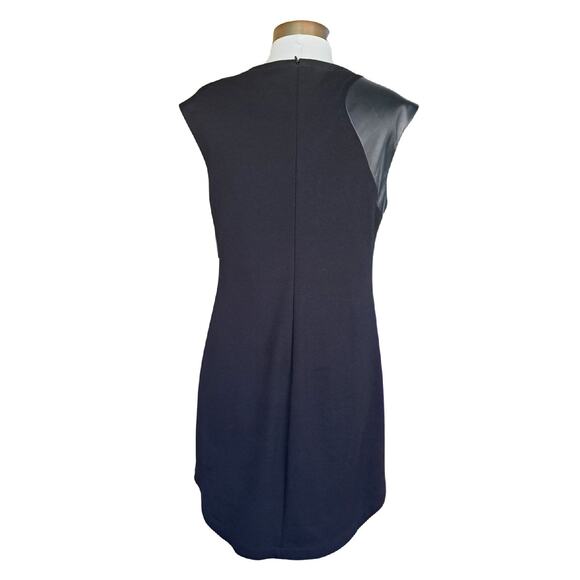 NWT Trina Turk Missy Black Ponte Sheath Dress Size 10 Leather Detail - Picture 12 of 14